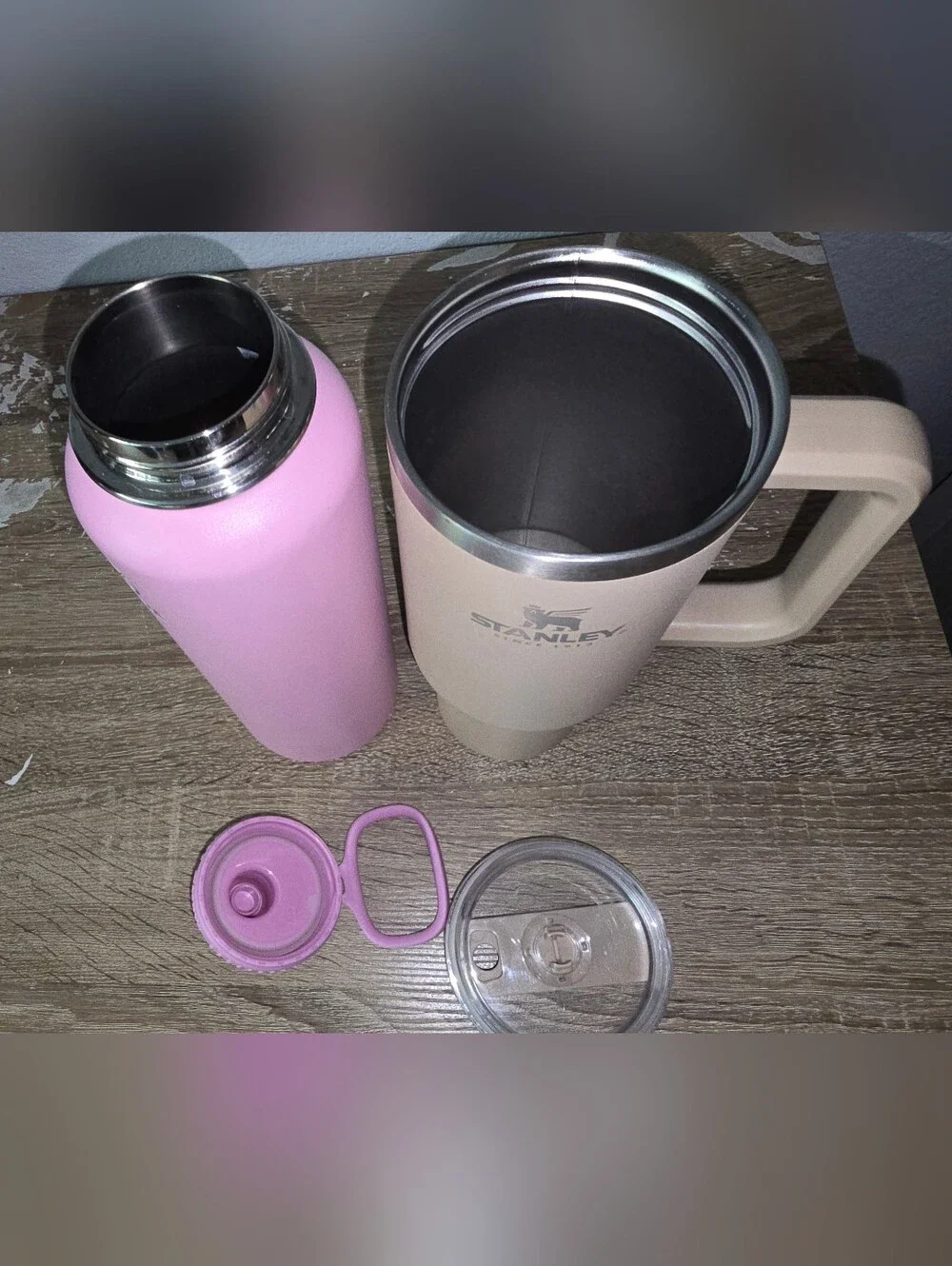 LOT of Stanley Tumbler Driftwood Tan & Takeya Bottle Pink 40 oz Stainless Steel - Picture 5 of 11